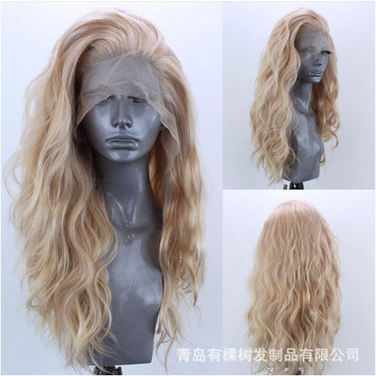 Qingdao Youke Tree Hair Products Co Ltd European and American Wig Amazon Synthetic Front Lace Wig Head image 0