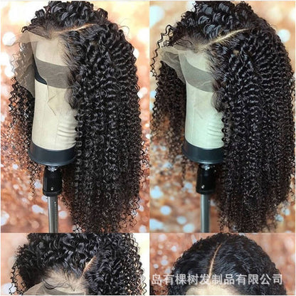 Qingdao Youke Tree Hair Products Co Ltd Large lace natural European and American wig African long curly hair women s synthetic fiber image 3