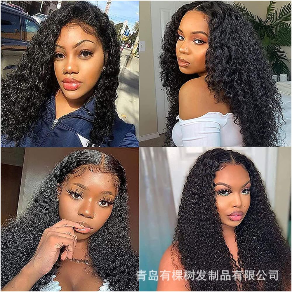 Qingdao Youke Tree Hair Products Co Ltd Large lace natural European and American wig African long curly hair women s synthetic fiber image 4