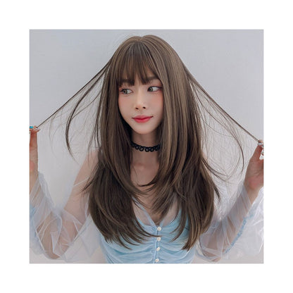 Yiwu Yarna Wig Co Ltd Wig Women s Long Hair Straight Hair Inner Buckle Air bangs Full Top Hair image 1