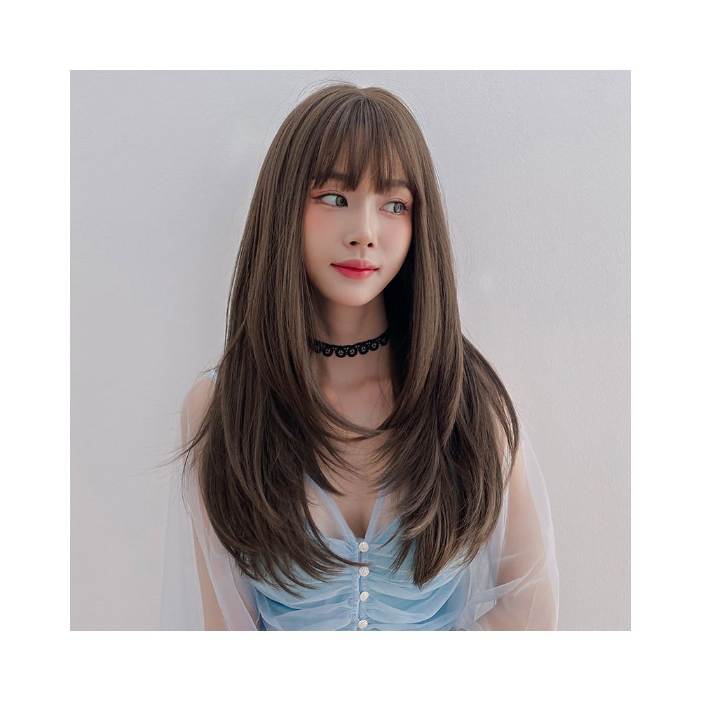 Yiwu Yarna Wig Co Ltd Wig Women s Long Hair Straight Hair Inner Buckle Air bangs Full Top Hair image 2