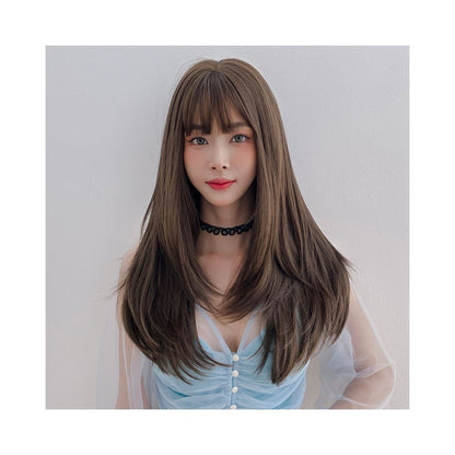 Yiwu Yarna Wig Co Ltd Wig Women s Long Hair Straight Hair Inner Buckle Air bangs Full Top Hair image 3