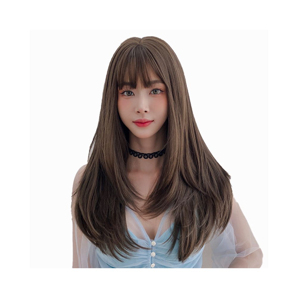 Yiwu Yarna Wig Co Ltd Wig Women s Long Hair Straight Hair Inner Buckle Air bangs Full Top Hair image 4