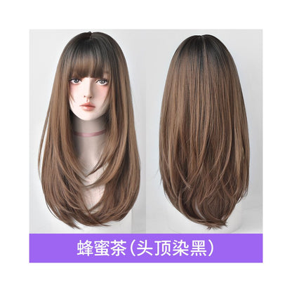 Yiwu Yarna Wig Co Ltd Wig Women s Long Hair Straight Hair Inner Buckle Air bangs Full Top Hair