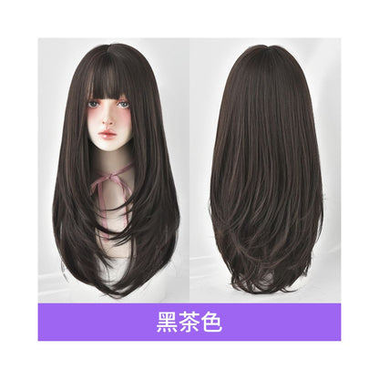 Yiwu Yarna Wig Co Ltd Wig Women s Long Hair Straight Hair Inner Buckle Air bangs Full Top Hair