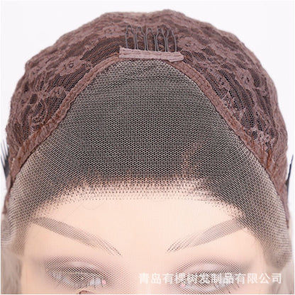 Qingdao Youkeshu Hair Products Co Ltd European and American wig foreign trade wig black lace synthetic front image 4