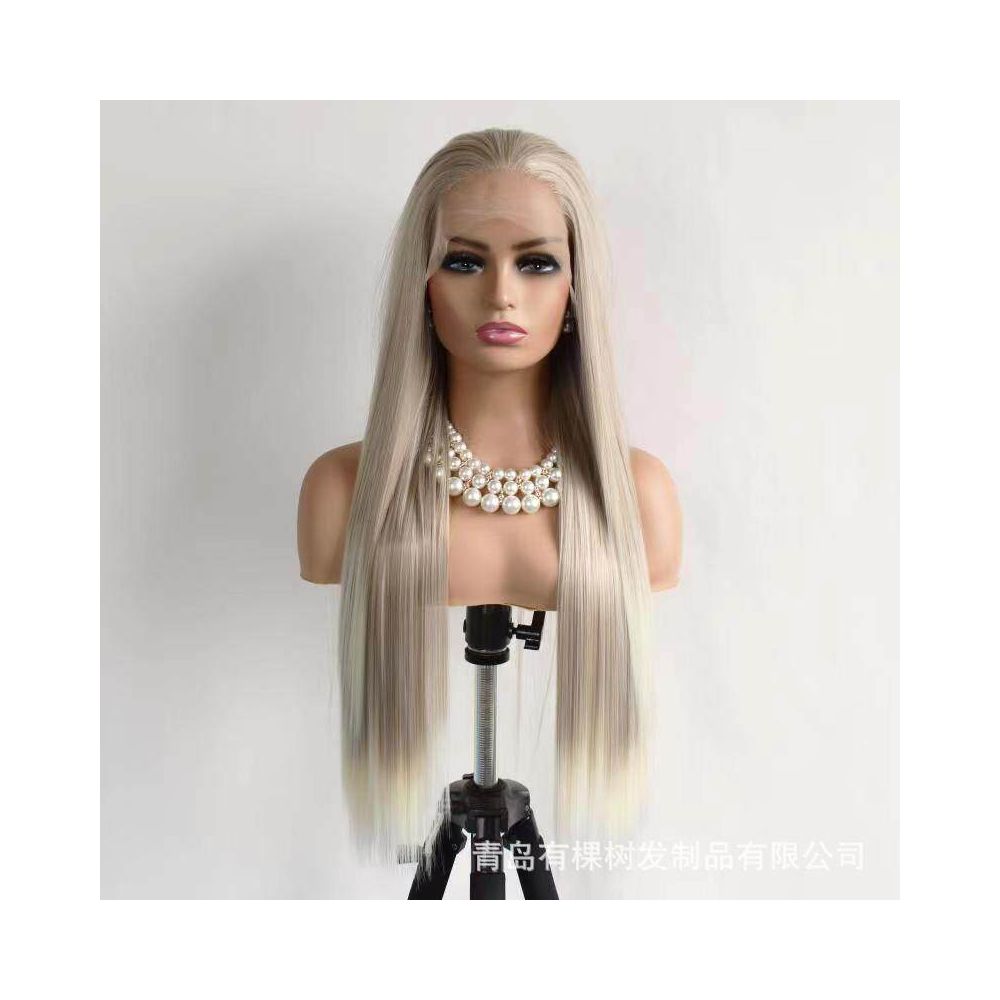 Qingdao Youkeshu Hair Products Co Ltd European and American wig new matte high temperature silk synthetic front bud image 0