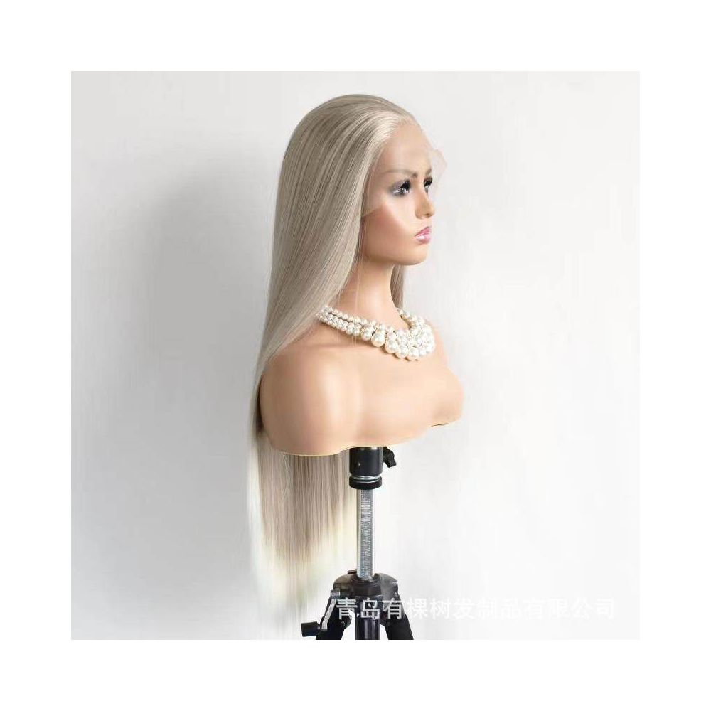 Qingdao Youkeshu Hair Products Co Ltd European and American wig new matte high temperature silk synthetic front bud image 1