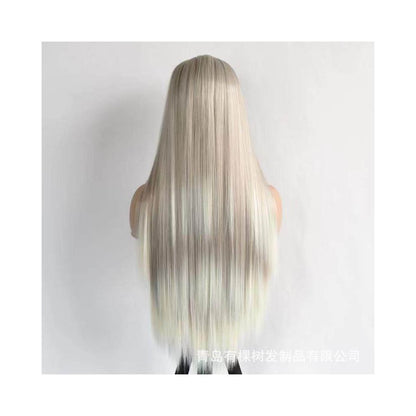 Qingdao Youkeshu Hair Products Co Ltd European and American wig new matte high temperature silk synthetic front bud image 3