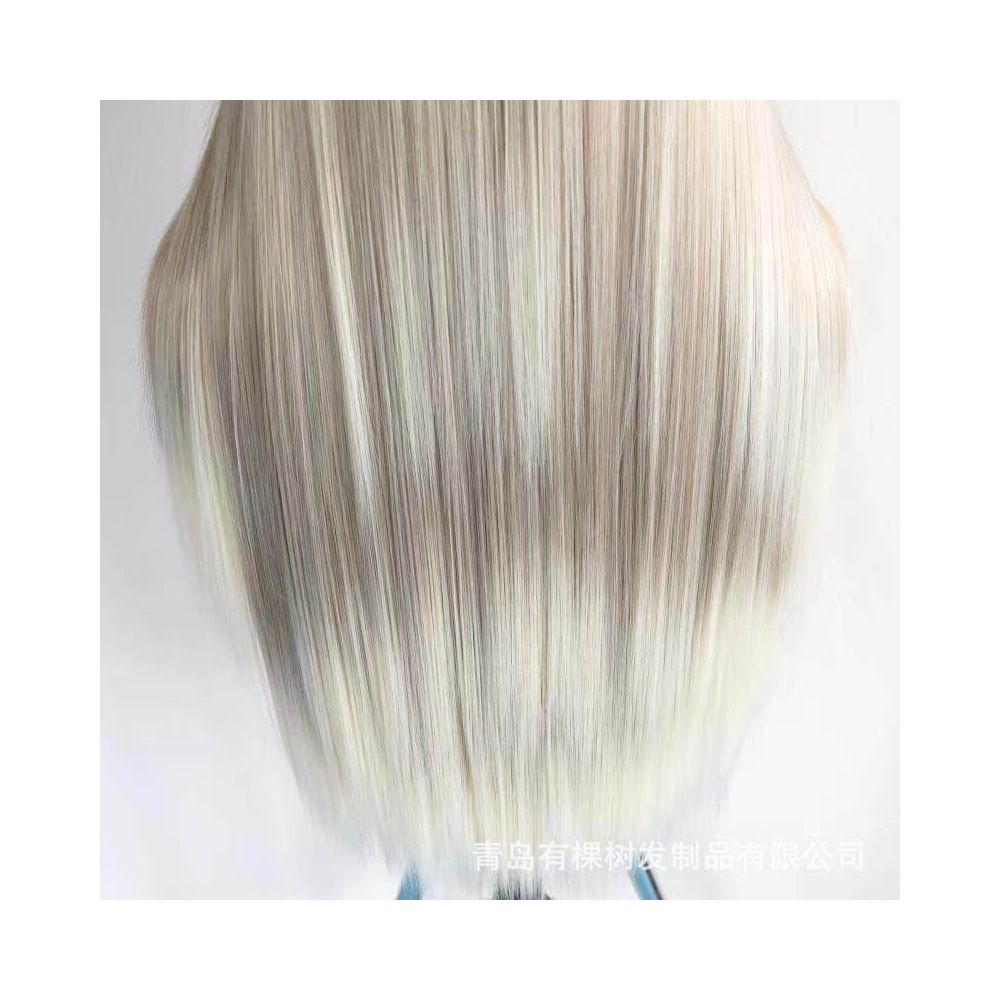 Qingdao Youkeshu Hair Products Co Ltd European and American wig new matte high temperature silk synthetic front bud image 4