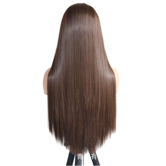 Qingdao Youkeshu Hair Products Co Ltd European and American wig new matte high temperature silk synthetic front bud