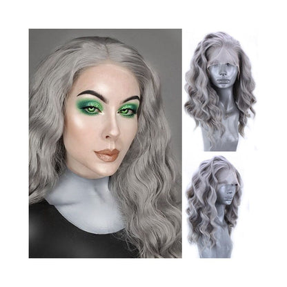 1688 Qingdao Youke Tree Hair Products Co Ltd Wig Women s Middle School Curly Hair European and American Chemical Fiber Front Lace Headset