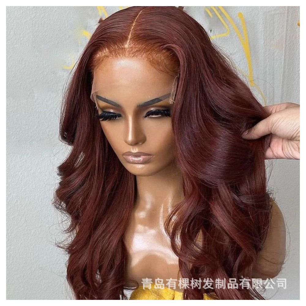 1688 Qingdao Youke Tree Hair Products Co Ltd Foreign Trade European and American Chemical Fiber Front Lace Wig Full Headset Pink image 2