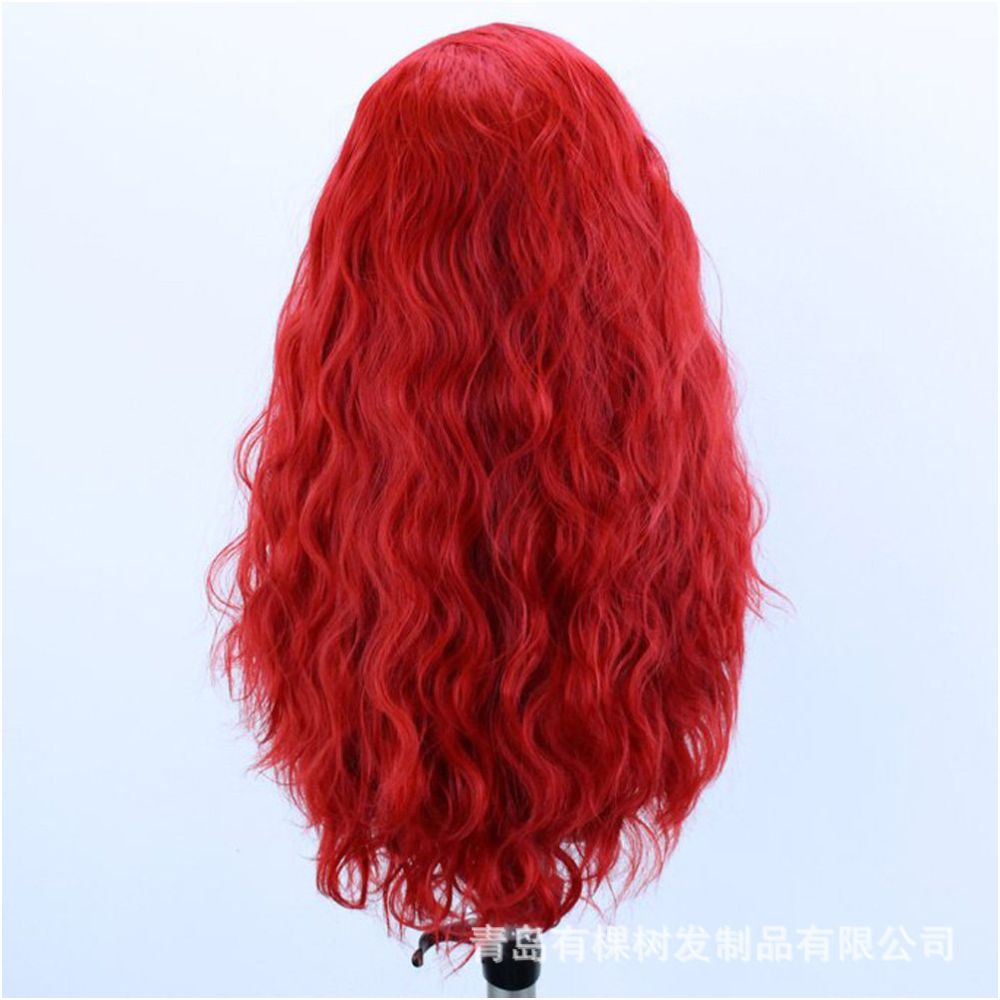 1688 Qingdao Youke Tree Hair Products Co Ltd European and American Wig Amazon Red Chemical Fiber Front Lace image 2