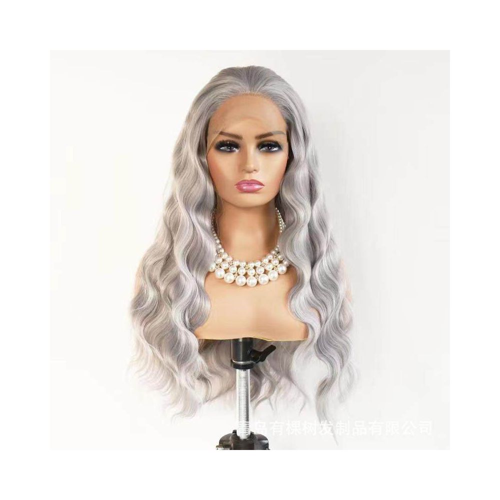1688 Qingdao Youke Tree Hair Products Co Ltd European and American Wig Amazon Foreign Trade Wig Grey Large Roll
