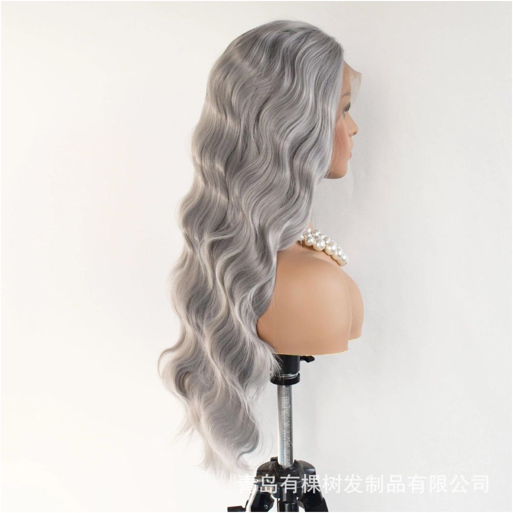 1688 Qingdao Youke Tree Hair Products Co Ltd European and American Wig Amazon Foreign Trade Wig Grey Large Roll image 1