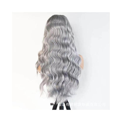 1688 Qingdao Youke Tree Hair Products Co Ltd European and American Wig Amazon Foreign Trade Wig Grey Large Roll image 3