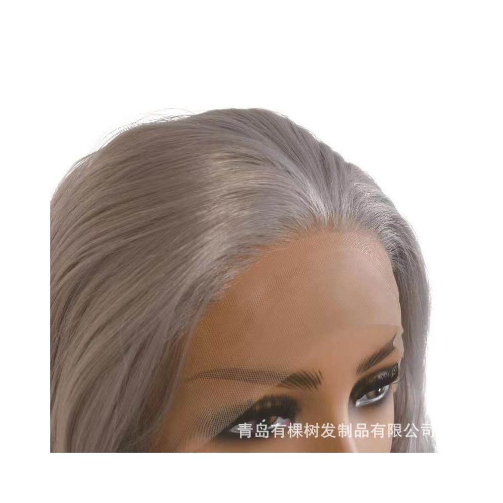 1688 Qingdao Youke Tree Hair Products Co Ltd European and American Wig Amazon Foreign Trade Wig Grey Large Roll image 4