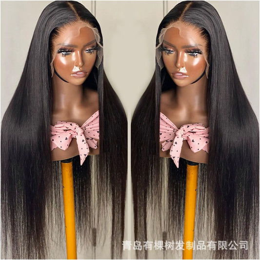 1688 Qingdao Youke Tree Hair Products Co Ltd Wig European and American natural transition synthetic fiber front bud