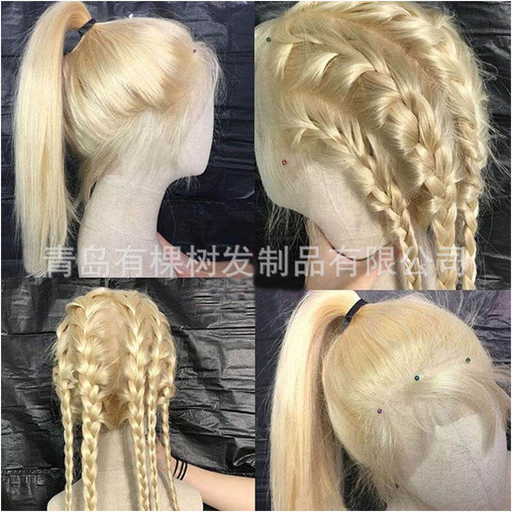 Qingdao Youke Tree Hair Products Co Ltd Hot selling Golden Women s Wigs in Europe and America Front Lace Wigs for Women