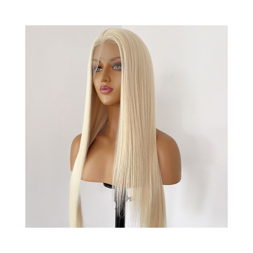 Diaochan wig light golden straight hair 13 4 front hook lace wig full head cover for women versatile anime cosplay full top image 3