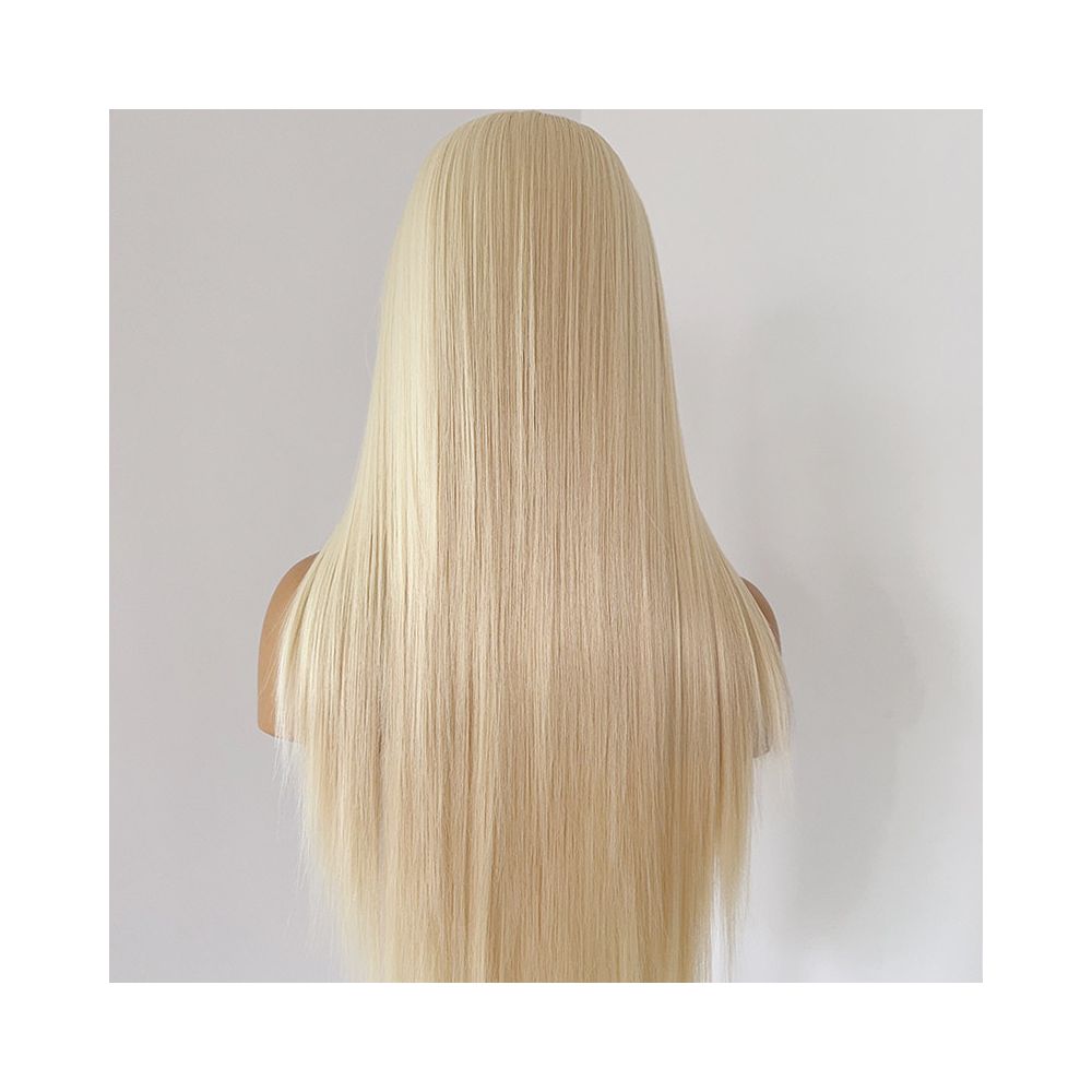 Diaochan wig light golden straight hair 13 4 front hook lace wig full head cover for women versatile anime cosplay full top image 5