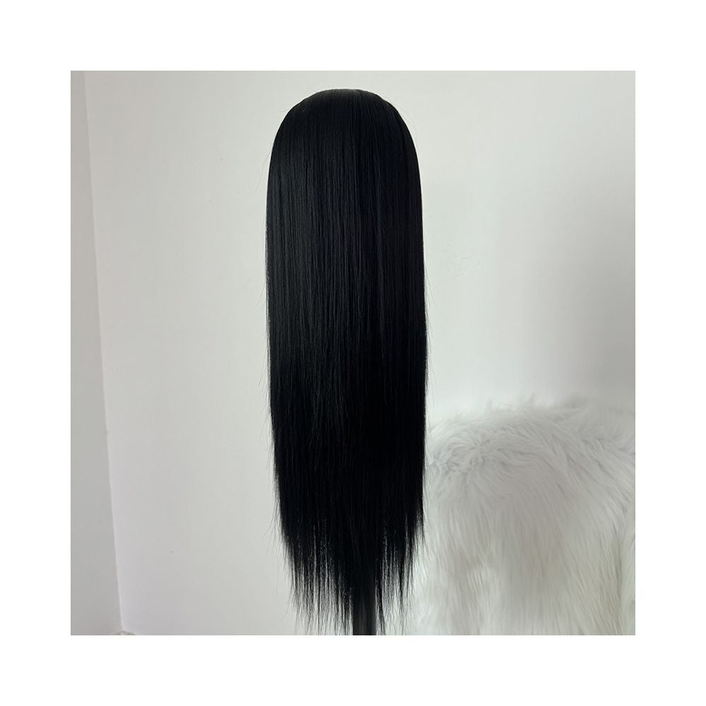 Antique Hanfu Wig Set for Men Ancient Costume Hand Hooked Beauty Sharp Cosy Style Full Top Black Long Straight Hand Hooked Long Wearing Straight Hair image 4