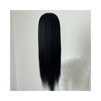 Antique Hanfu Wig Set for Men Ancient Costume Hand Hooked Beauty Sharp Cosy Style Full Top Black Long Straight Hand Hooked Long Wearing Straight Hair image 4