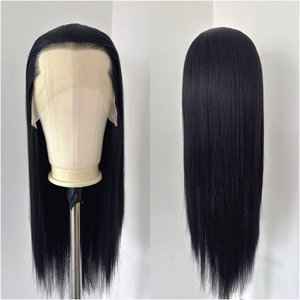 Antique Hanfu Wig Set for Men Ancient Costume Hand Hooked Beauty Sharp Cosy Style Full Top Black Long Straight Hand Hooked Long Wearing Straight Hair image 0