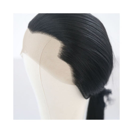 Antique Hanfu Wig Set for Men Ancient Costume Hand Hooked Beauty Sharp Cosy Style Full Top Black Long Straight Hand Hooked Long Wearing Straight Hair