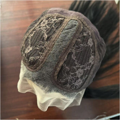 Black Forehead Lace Wig Full Headset Matte High Temperature Silk 13x4 Hand Hook Wig Long Straight Versatile Cosy Female