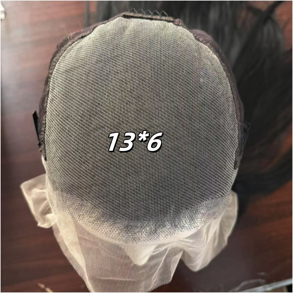 Black Forehead Lace Wig Full Headset Matte High Temperature Silk 13x4 Hand Hook Wig Long Straight Versatile Cosy Female