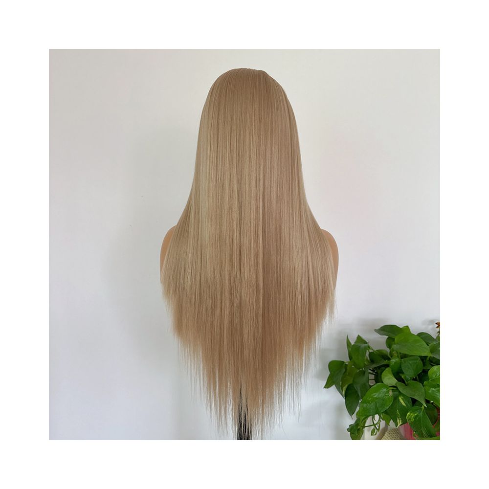 Men s ancient costume Hanfu style synthetic fiber handmade front lace wig COS widow s peak long straight hair ancient style wig for men