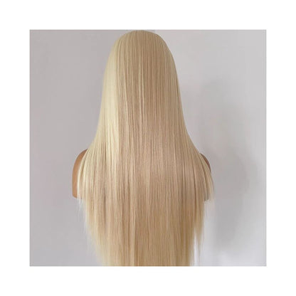 Men s ancient costume Hanfu style synthetic fiber handmade front lace wig COS widow s peak long straight hair ancient style wig for men