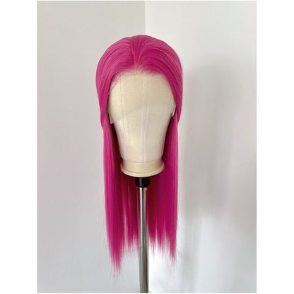 Biqi Rose Red Wig Long Straight Hair Full Headset High Temperature Spinning Fine Hand Hook Lace Cosy Wig Headset Wig image 0