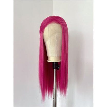 Biqi Rose Red Wig Long Straight Hair Full Headset High Temperature Spinning Fine Hand Hook Lace Cosy Wig Headset Wig image 1