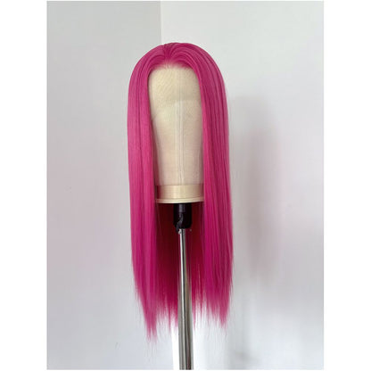 Biqi Rose Red Wig Long Straight Hair Full Headset High Temperature Spinning Fine Hand Hook Lace Cosy Wig Headset Wig image 2