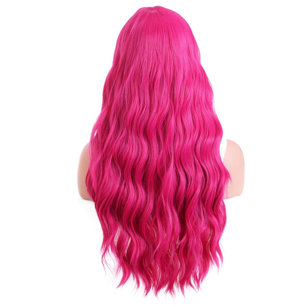 Biqi Rose Red Wig Long Straight Hair Full Headset High Temperature Spinning Fine Hand Hook Lace Cosy Wig Headset Wig