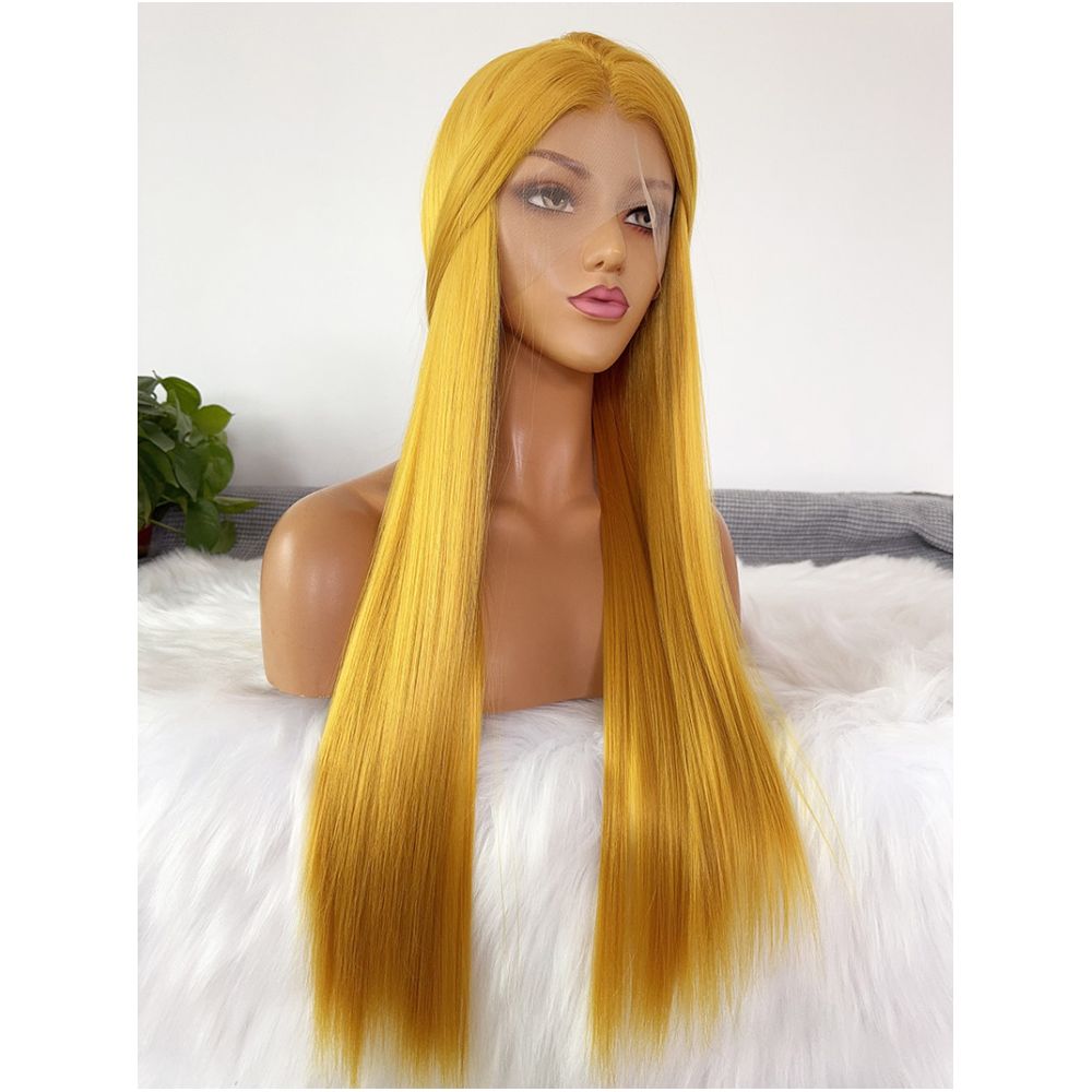 Zelda Long Hair Golden Straight Hair Full Top Wig Hook Lace Mesh Versatile COS Anime Party Wig Set image 1