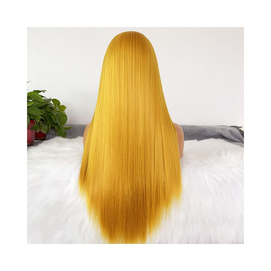 Zelda Long Hair Golden Straight Hair Full Top Wig Hook Lace Mesh Versatile COS Anime Party Wig Set