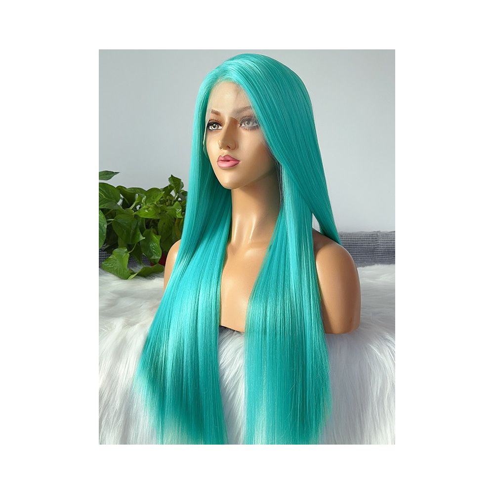 Hatsune Miku Green Hook Front Lace Wig Long Straight Hair High Temperature Silk anime Animation COS Wig Student image 0