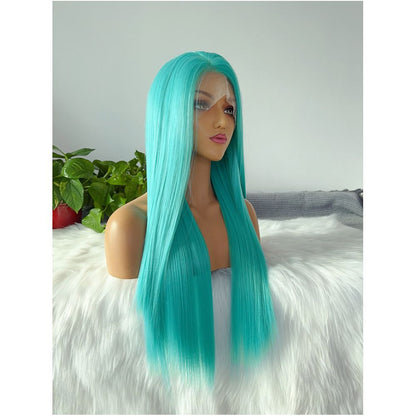 Hatsune Miku Green Hook Front Lace Wig Long Straight Hair High Temperature Silk anime Animation COS Wig Student image 1