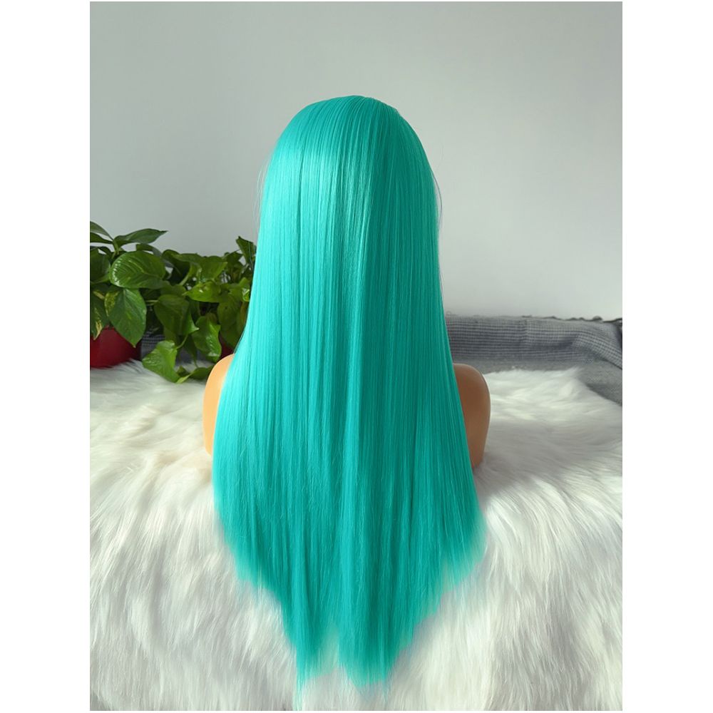 Hatsune Miku Green Hook Front Lace Wig Long Straight Hair High Temperature Silk anime Animation COS Wig Student image 4