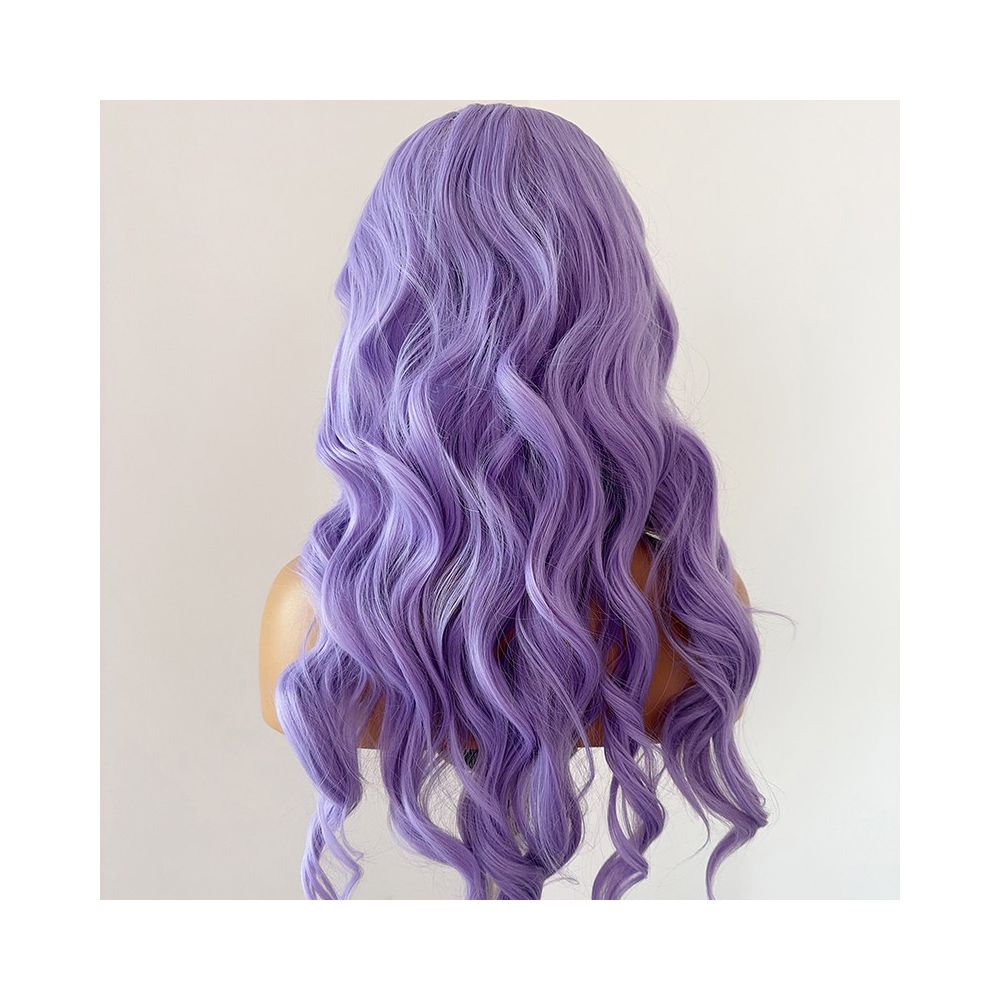 Silver Soul Ape Purple Long Straight Hairpiece Head Cover 13 4 Hand Hook Front Lace Anime COS Versatile Female