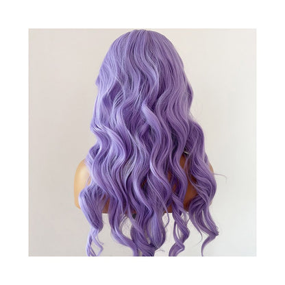 Silver Soul Ape Purple Long Straight Hairpiece Head Cover 13 4 Hand Hook Front Lace Anime COS Versatile Female