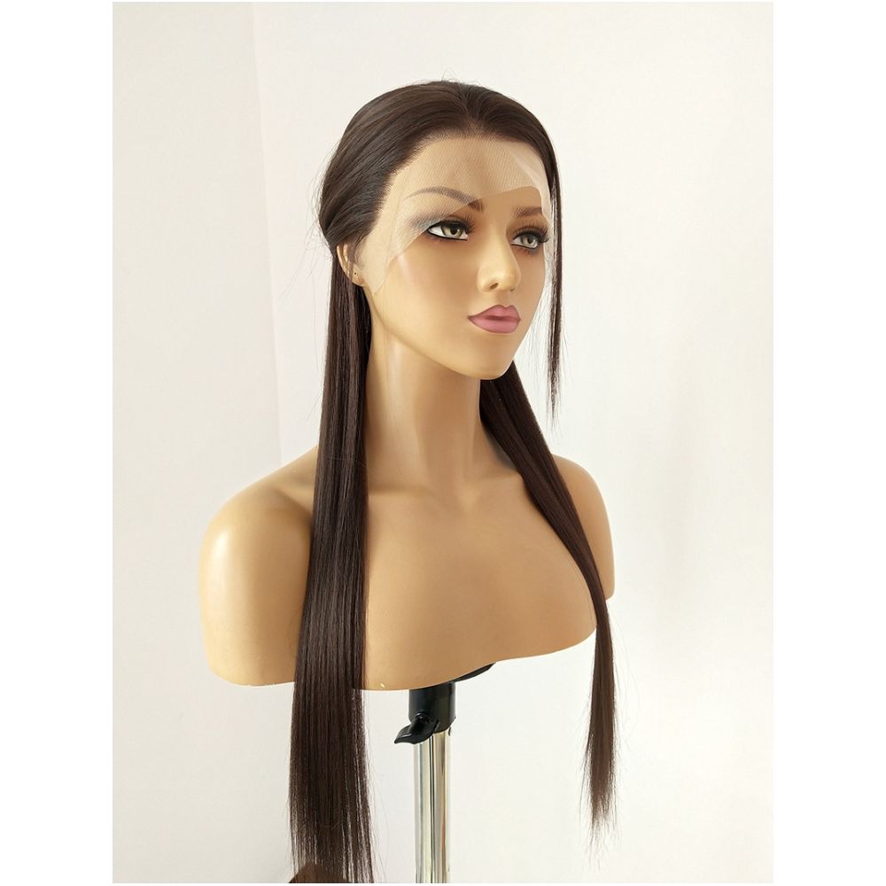 Wig Natural Red Brown Front Lace Hand Hook Simulation Wig Long Straight Full Top Wig Cover Daily Versatile Cos image 2