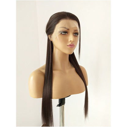 Wig Natural Red Brown Front Lace Hand Hook Simulation Wig Long Straight Full Top Wig Cover Daily Versatile Cos image 2