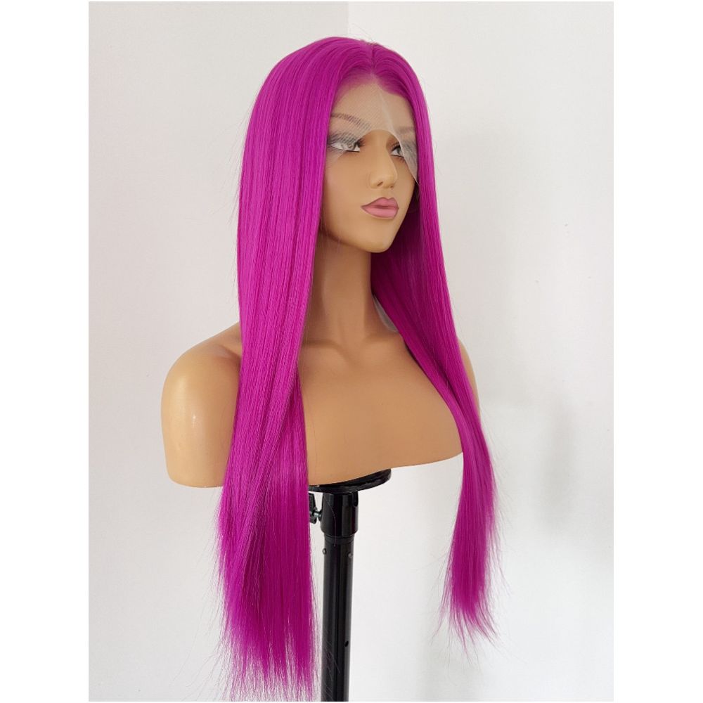 Zitanghuan Rose Red Wig Multi purpose Cosplay High Temperature Silk Hand Crochet Lace Wig Full Headpiece Long Straight Hair Biqi image 0