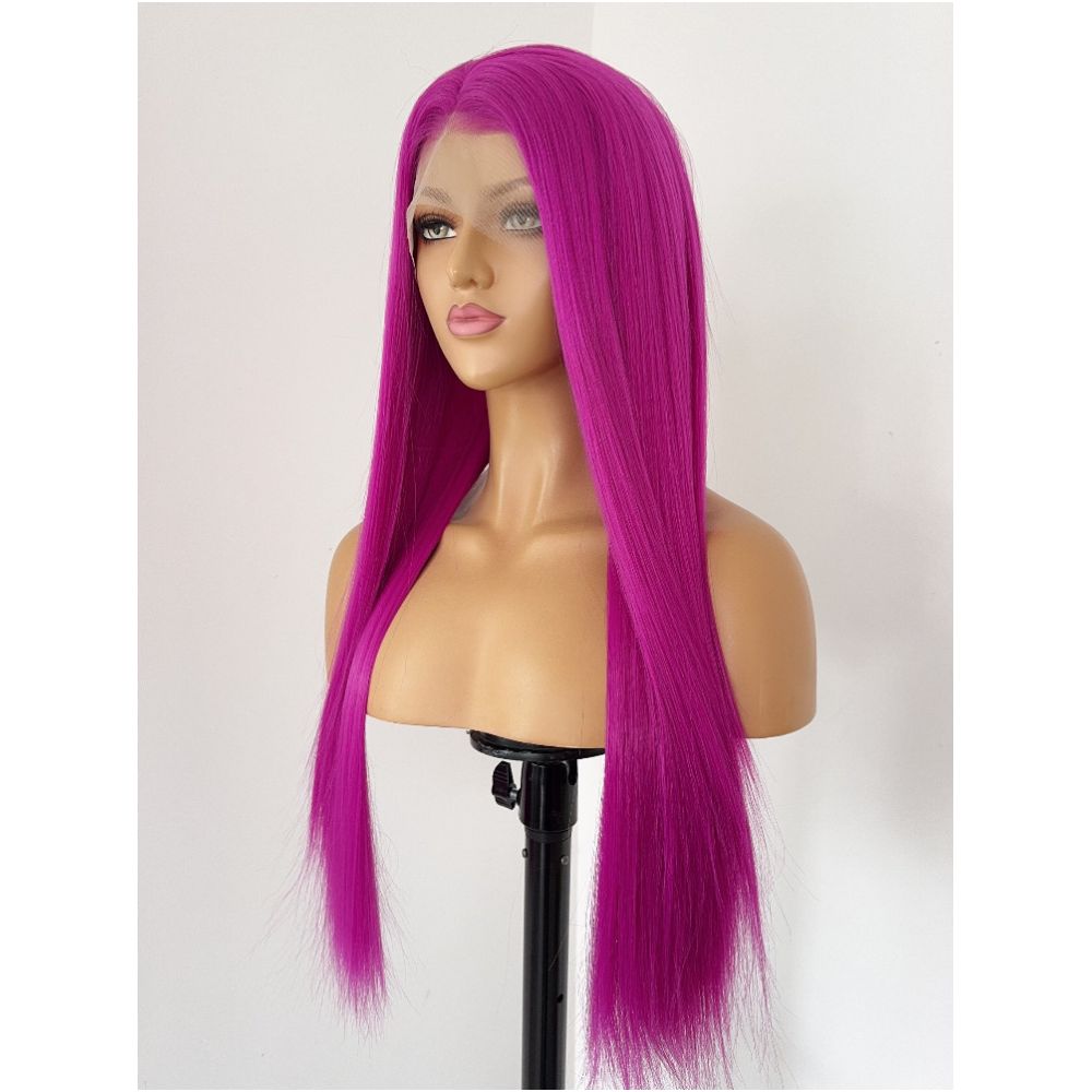 Zitanghuan Rose Red Wig Multi purpose Cosplay High Temperature Silk Hand Crochet Lace Wig Full Headpiece Long Straight Hair Biqi image 1