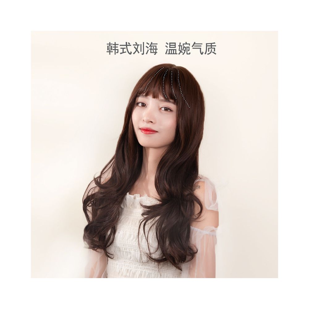 Ultra black wig set full top full head set women s high temperature silk long straight hair simulation high breathability cosplay wig image 1